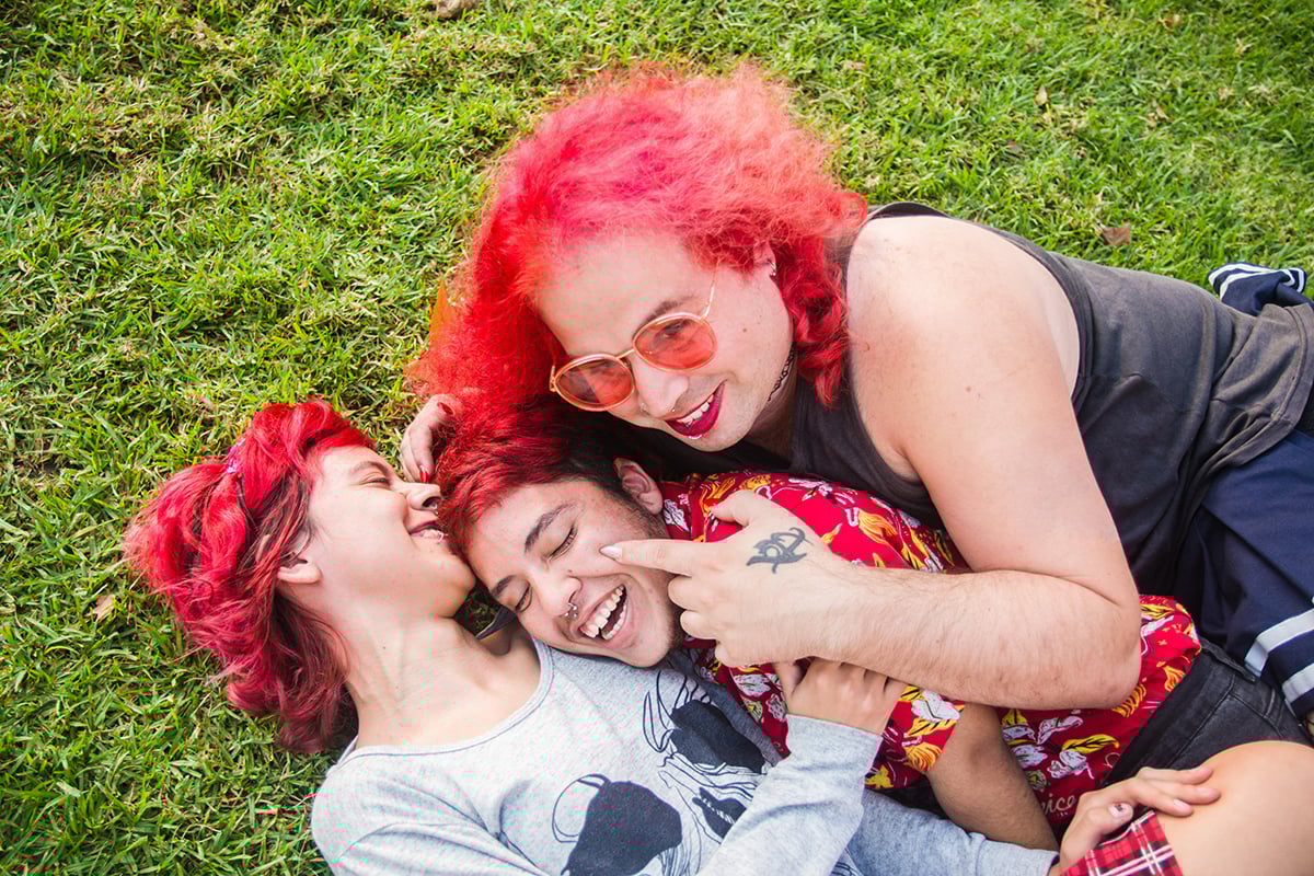 Group Of Trans Friends Have Fun And Hug