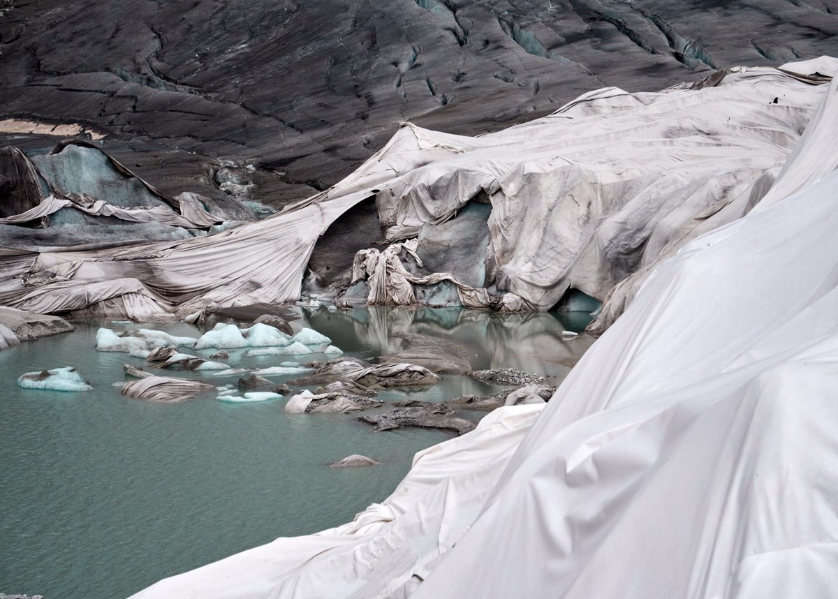 UV Fabric Blanket Coats Disappearing Glacier, Climate Crisis Casualty