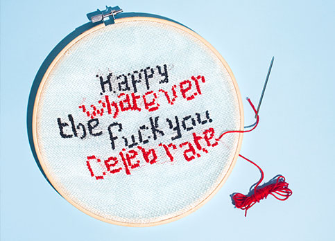 Needle point concept celebrate all winter holidays